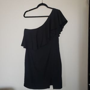 NWT Shoe dazzle One Shoulder Black Dress Size L